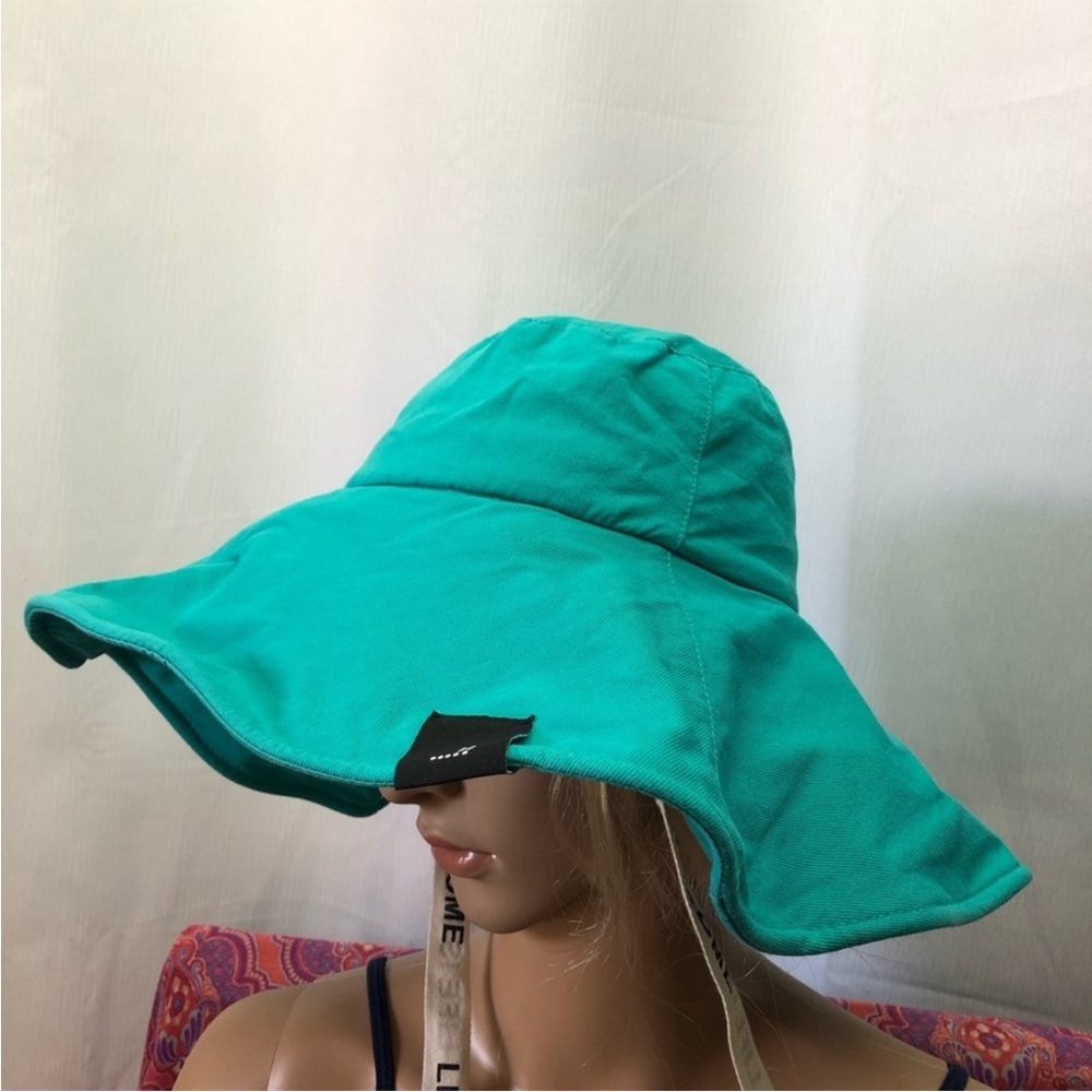 Desigual wide brim turquoise bucket hat